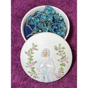 My Rosary Blue Beads Roman Catholic With Music Box Works